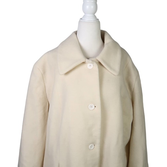 Jessica London cream felt wool full length long coat 18P - Picture 2 of 5